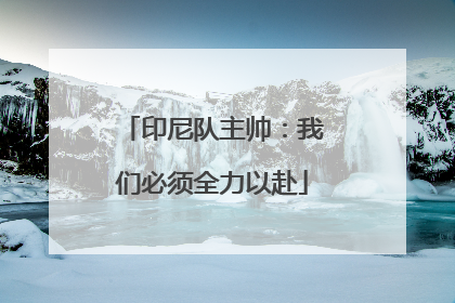 印尼队主帅：我们必须全力以赴