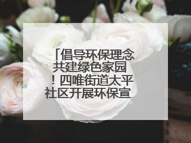 倡导环保理念 共建绿色家园！四唯街道太平社区开展环保宣传进社区活动