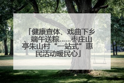 健康查体、戏曲下乡、端午送粽……枣庄山亭朱山村“一站式”惠民活动暖民心