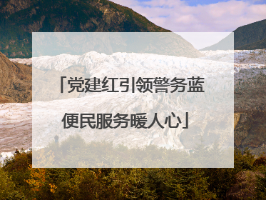 党建红引领警务蓝 便民服务暖人心