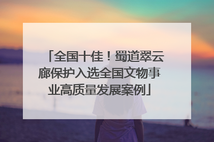 全国十佳！蜀道翠云廊保护入选全国文物事业高质量发展案例