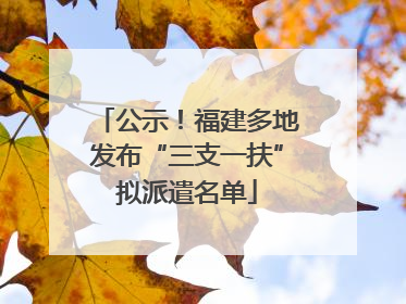 公示！福建多地发布“三支一扶”拟派遣名单