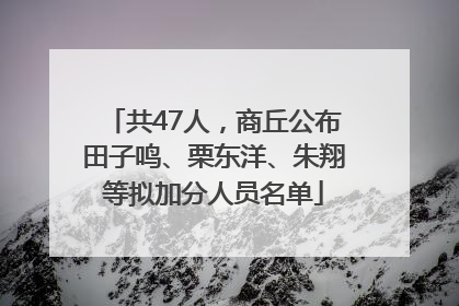 共47人，商丘公布田子鸣、栗东洋、朱翔等拟加分人员名单