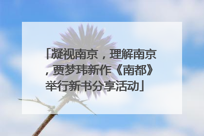 凝视南京，理解南京，贾梦玮新作《南都》举行新书分享活动