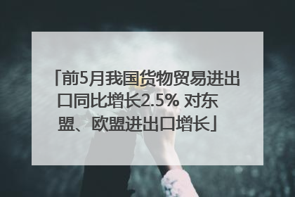 前5月我国货物贸易进出口同比增长2.5% 对东盟、欧盟进出口增长