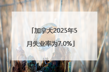 加拿大2025年5月失业率为7.0%