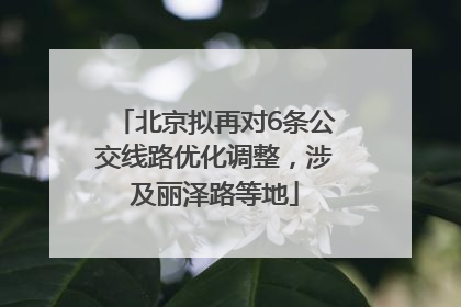 北京拟再对6条公交线路优化调整，涉及丽泽路等地