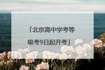 北京高中学考等级考9日起开考