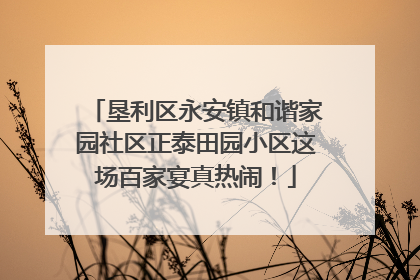 垦利区永安镇和谐家园社区正泰田园小区这场百家宴真热闹！