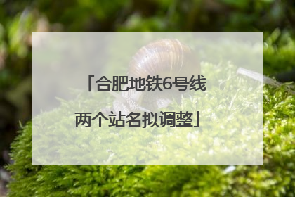 合肥地铁6号线两个站名拟调整