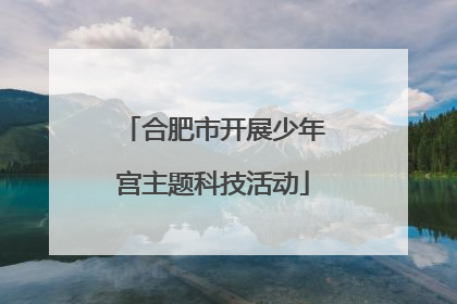合肥市开展少年宫主题科技活动