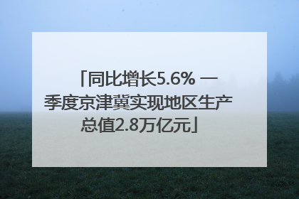 同比增长5.6% 一季度京津冀实现地区生产总值2.8万亿元