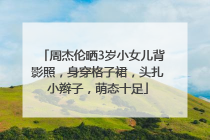 周杰伦晒3岁小女儿背影照，身穿格子裙，头扎小辫子，萌态十足