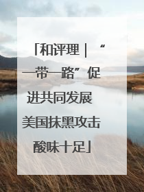 和评理｜“一带一路”促进共同发展 美国抹黑攻击酸味十足