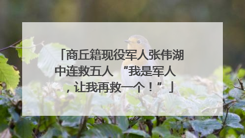商丘籍现役军人张伟湖中连救五人 “我是军人，让我再救一个！”