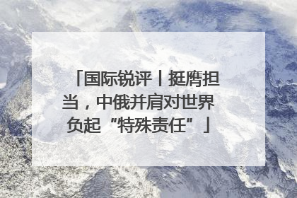 国际锐评丨挺膺担当，中俄并肩对世界负起“特殊责任”