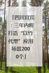四川宜宾：三年内将打造“以竹代塑”应用场景2000个