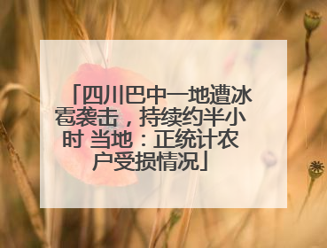 四川巴中一地遭冰雹袭击，持续约半小时 当地：正统计农户受损情况
