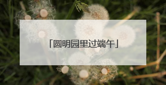 圆明园里过端午