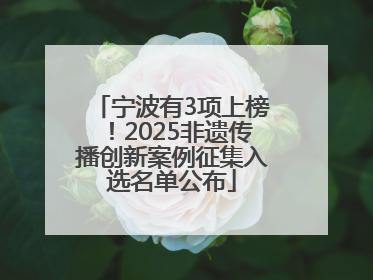 宁波有3项上榜！2025非遗传播创新案例征集入选名单公布