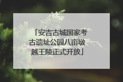 安吉古城国家考古遗址公园八亩墩越王陵正式开放