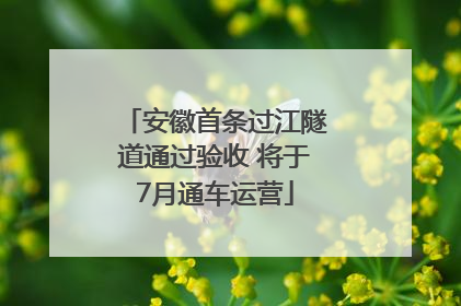 安徽首条过江隧道通过验收 将于7月通车运营