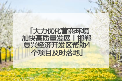大力优化营商环境 加快高质量发展丨邯郸复兴经济开发区帮助4个项目及时落地