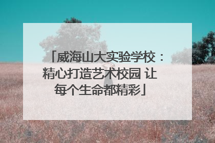 威海山大实验学校：精心打造艺术校园 让每个生命都精彩