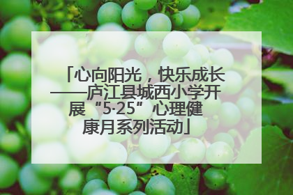 心向阳光，快乐成长——庐江县城西小学开展“5·25”心理健康月系列活动