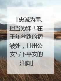 忠诚为墨、担当为锋！在千年丝路的褶皱处，甘州公安写下平安的注脚
