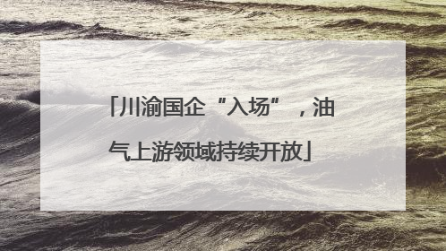 川渝国企“入场”，油气上游领域持续开放