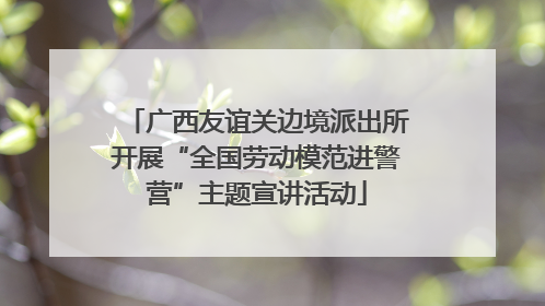 广西友谊关边境派出所开展“全国劳动模范进警营”主题宣讲活动
