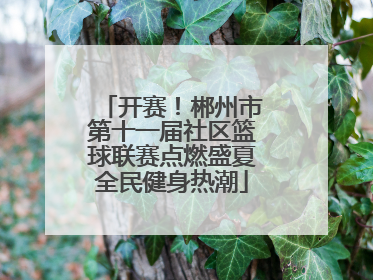 开赛！郴州市第十一届社区篮球联赛点燃盛夏全民健身热潮