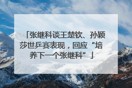 张继科谈王楚钦、孙颖莎世乒赛表现，回应“培养下一个张继科”