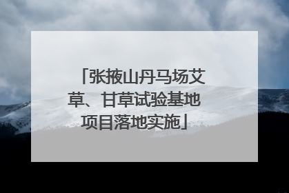 张掖山丹马场艾草、甘草试验基地项目落地实施