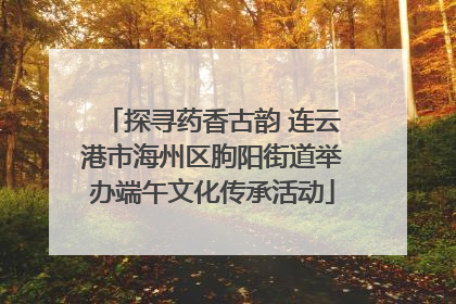 探寻药香古韵 连云港市海州区朐阳街道举办端午文化传承活动