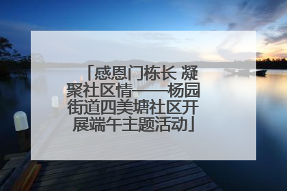 感恩门栋长 凝聚社区情——杨园街道四美塘社区开展端午主题活动