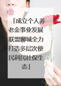成立个人养老金事业发展联盟聊城全力打造多层次便民利民社保生态
