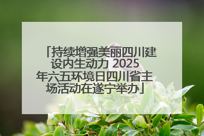 持续增强美丽四川建设内生动力 2025年六五环境日四川省主场活动在遂宁举办