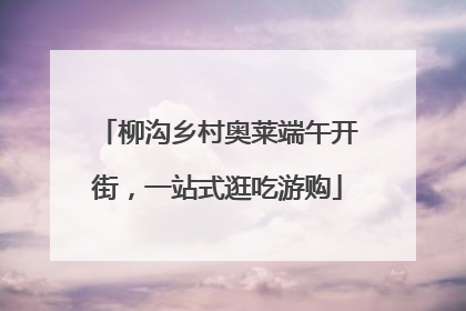 柳沟乡村奥莱端午开街，一站式逛吃游购
