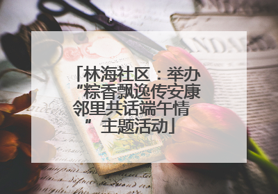 林海社区：举办“粽香飘逸传安康 邻里共话端午情”主题活动