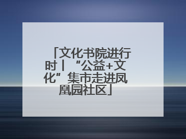 文化书院进行时丨“公益+文化”集市走进凤凰园社区