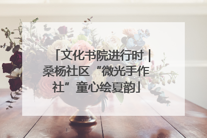 文化书院进行时｜桑杨社区“微光手作社”童心绘夏韵