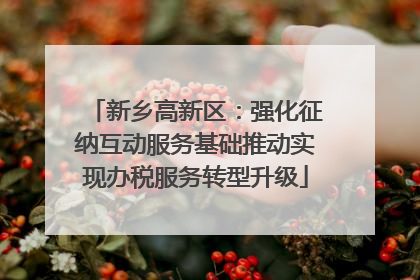 新乡高新区：强化征纳互动服务基础推动实现办税服务转型升级