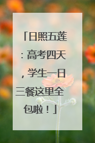 日照五莲：高考四天，学生一日三餐这里全包啦！