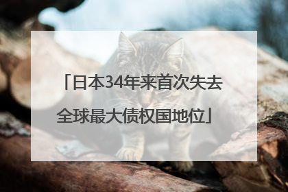 日本34年来首次失去全球最大债权国地位
