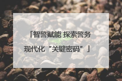 智警赋能 探索警务现代化“关键密码”