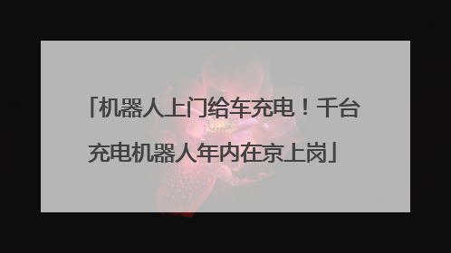 机器人上门给车充电！千台充电机器人年内在京上岗
