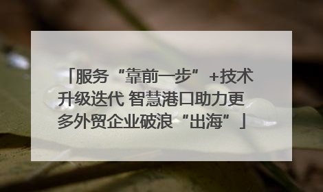服务“靠前一步”+技术升级迭代 智慧港口助力更多外贸企业破浪“出海”