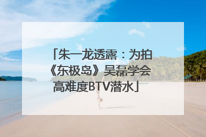 朱一龙透露：为拍《东极岛》吴磊学会高难度BTV潜水